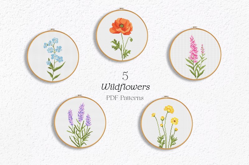 Meadow Flowers Cross Stitch Patterns PDF (by CrossWithMe)