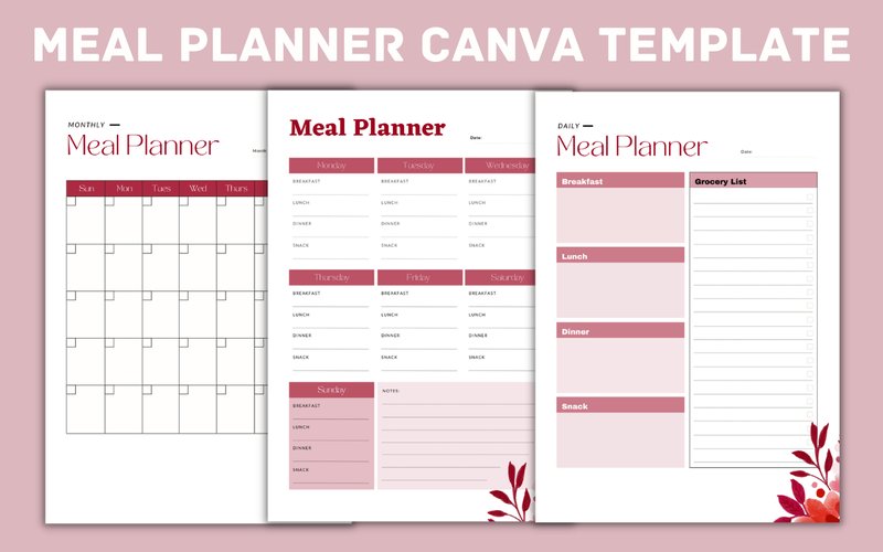 Meal Planner Canva Template (by Freia ART design)