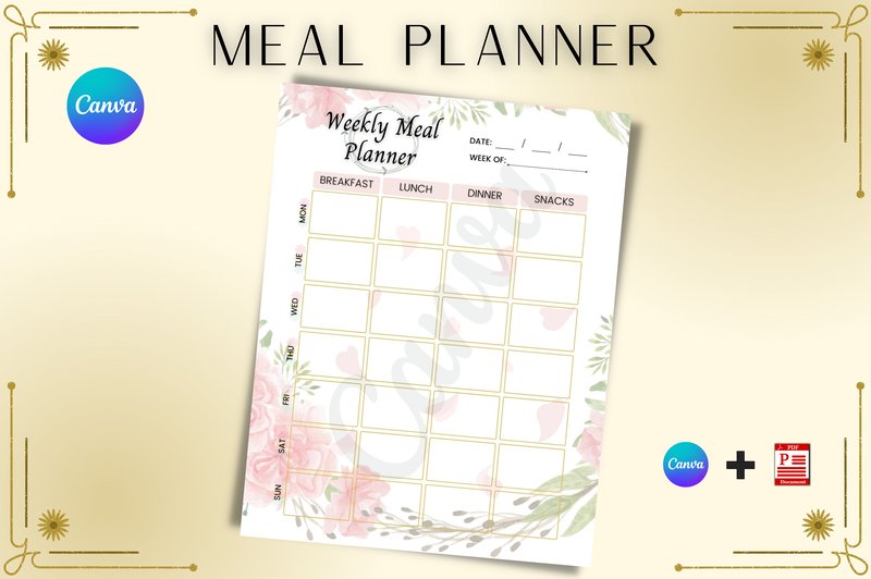 Meal Planner Template in Canva (by Florid Printables)