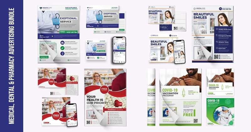 Medical, Dental & Pharmacy Ads Bundle (by Rashed Hasan)