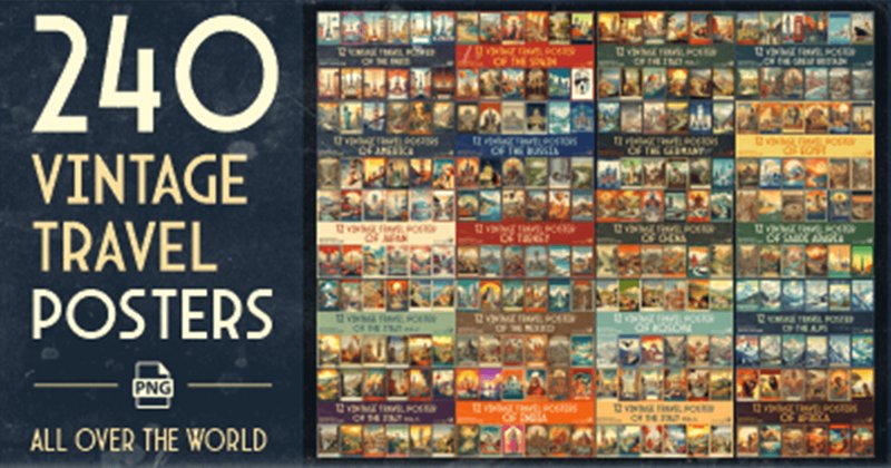 Mega Bundle of Vintage Travel Posters (by xhafergashi)