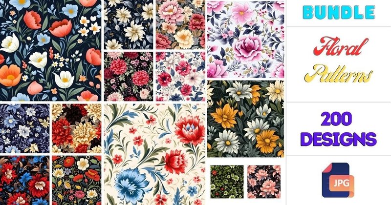 Mega Seamless Floral Pattern Bundle (by Ranya Art Studio)