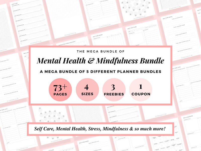 Mental Health & Mindfulness Planner PDF (by PlannersByBee)