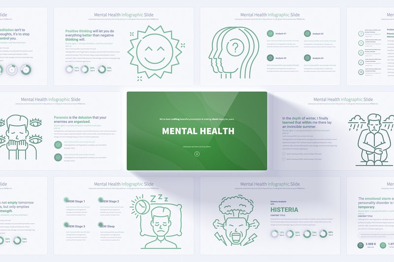 Mental Health PowerPoint Infographics (by pulsecolor)