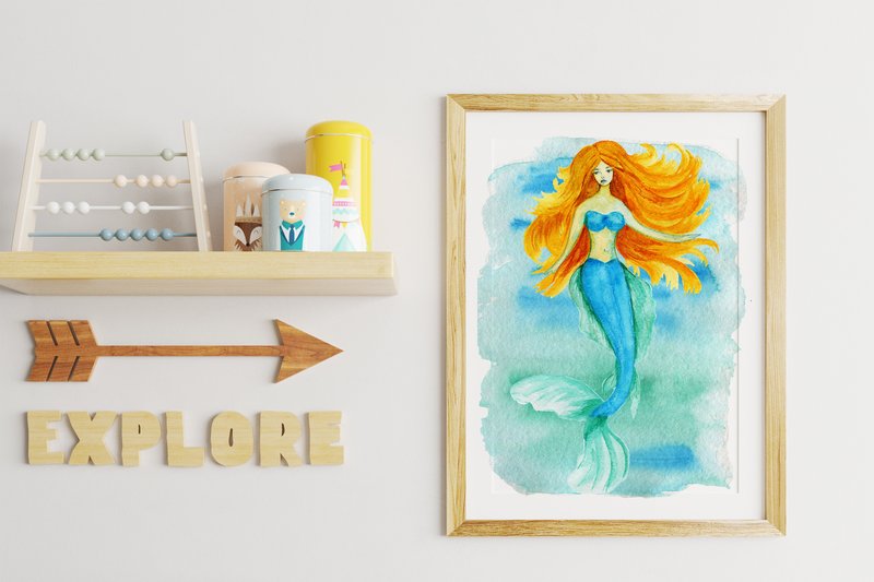 Mermaid Printable Wall Art,Nursery Decor (by SavirinaArt)