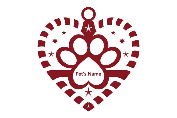 Merry Christmas Bauble Pet Name SVG (by chinc1931)