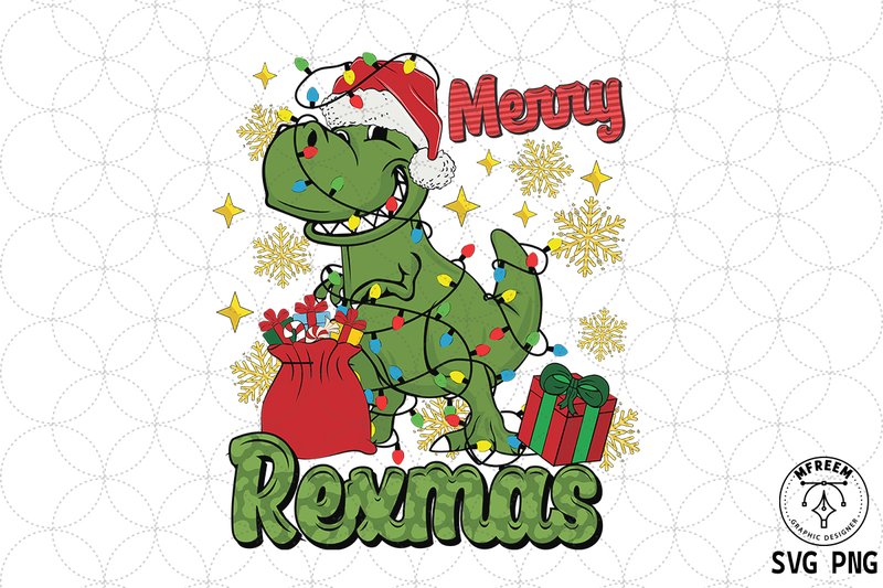 Merry Rexmas Dinosaurs Christmas SVG (by mfreem)