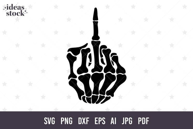 Middle Finger Skull Svg. Halloween Svg. (by ideasStock)
