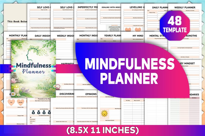 Mindfulness Planner Kdp Canva Interiors (by KDP GRAVITY)