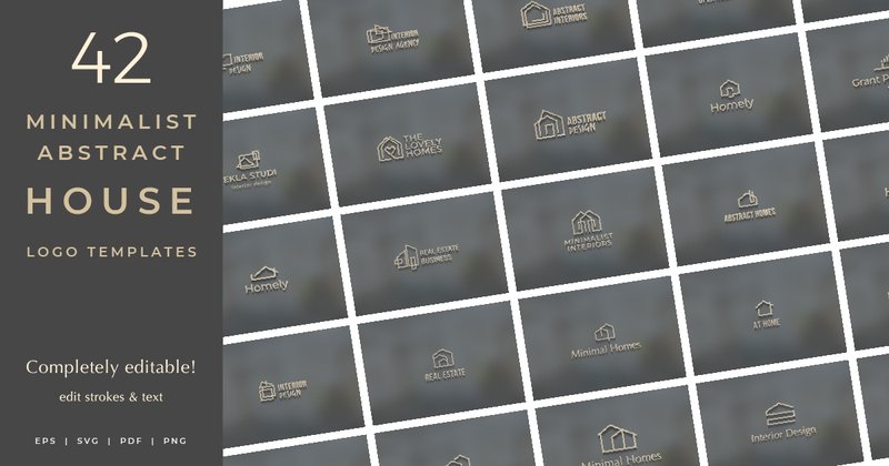 Minimalist Abstract House Logo Bundle (by Pretty Decadent)