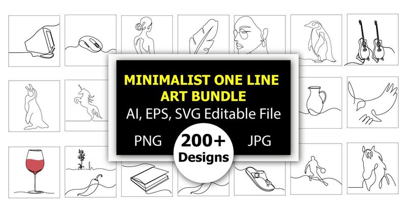 Minimalist One Line Art Bundle (by D-Stocker)