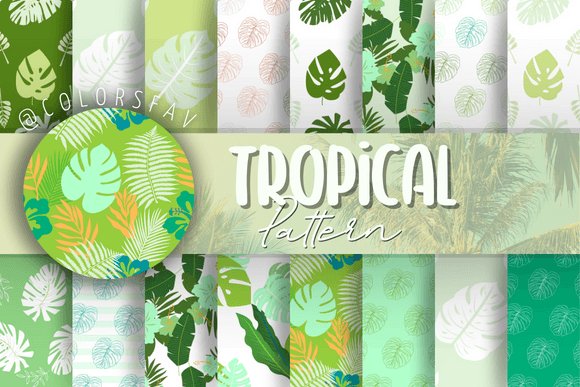 Mint Tropical Seamless Patterns Bundle (by ColorsFav)