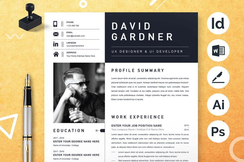 Modern and Creative Resume Template (by ResumeInventor)