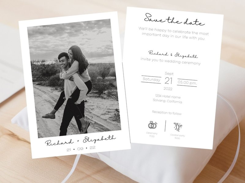 Modern Basic Photo Wedding Save the Date (by EvaTemplates)