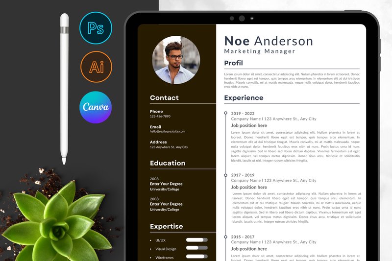 Modern Resume / CV Template (by Diyastudio)