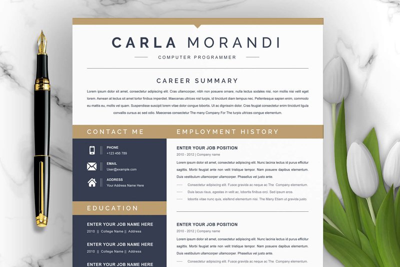 Modern Resume Template / CV Format (by ResumeInventor)