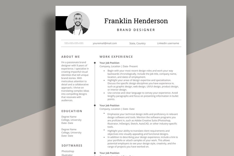 Modern Resume Template for Word (by Aivos)