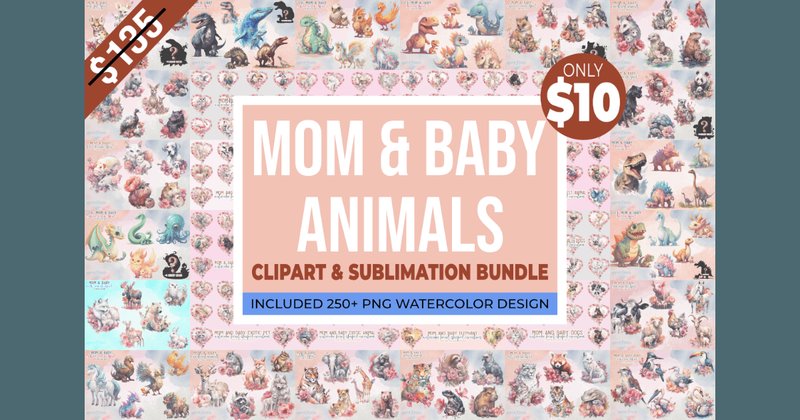 Mom & Baby Animals Mega Bundle (by Vera Craft)