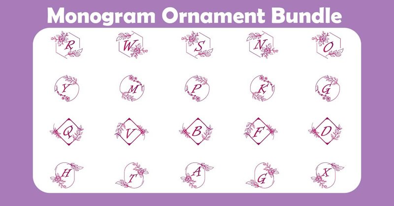 Monogram Ornament Bundle (by pintesagraphic)