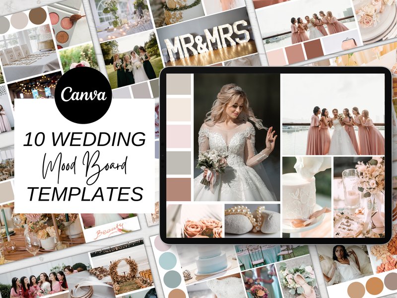 Mood Board Template for Canva Wedding (by JillECreative)