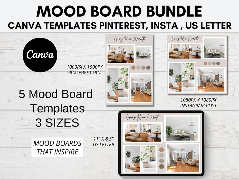 Mood Board Templates for Canva Bundle (by JillECreative)