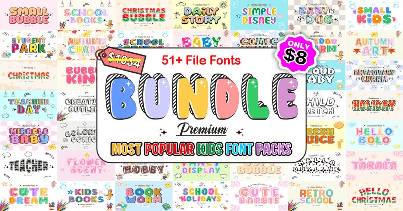 Most Popular Kids Font Bundle (by TaralArt)