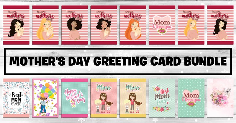 Mother's Day Greeting Cards Bundle (by Marila Designs)