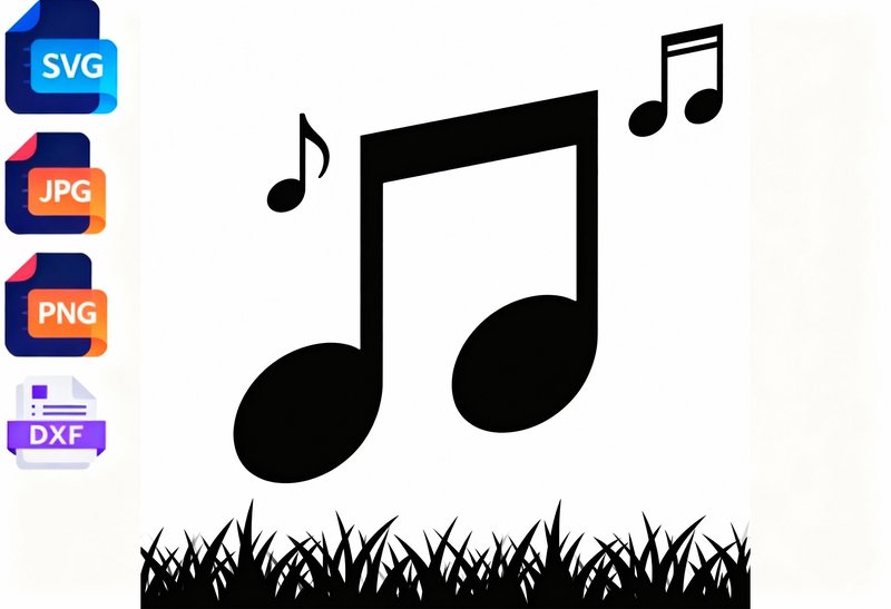 Music Notes SVG Grass Clipart (by soikotcbd)