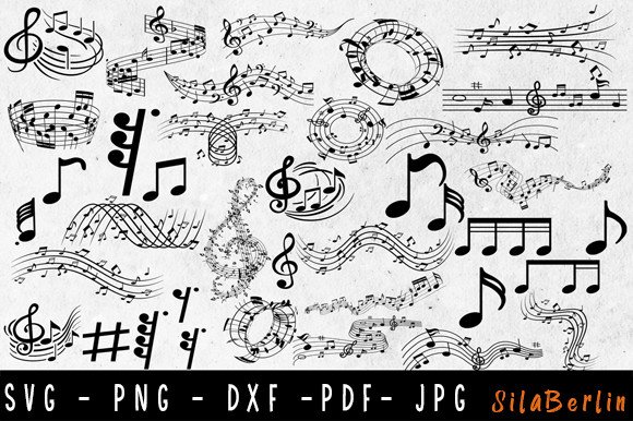 Musical Notes SVG, Guitar Note Svg (by SilaBerlin)