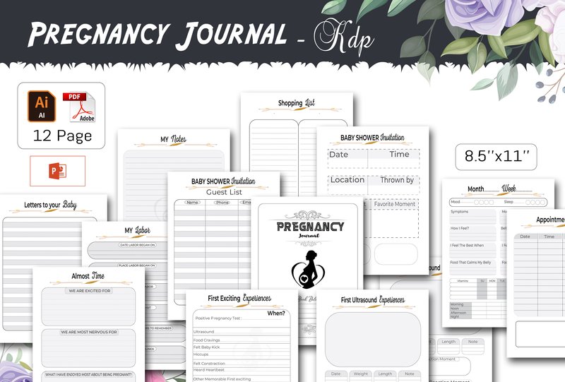 My Pregnancy Journal  –  KDP Interior (by Design_hut)