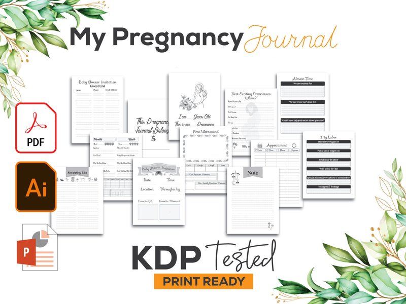My Pregnancy Journal Log KDP Interior (by GraphicTech360)