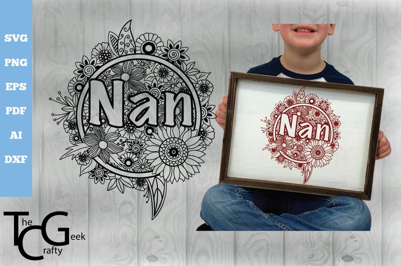 Nan Floral Zentangle SVG (by The Crafty Geek)