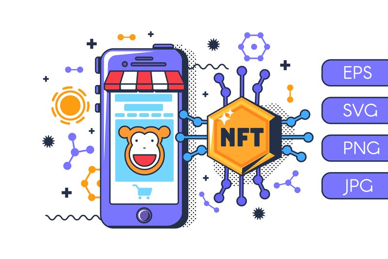 NFT Art Market Illustration (by barsrsind)