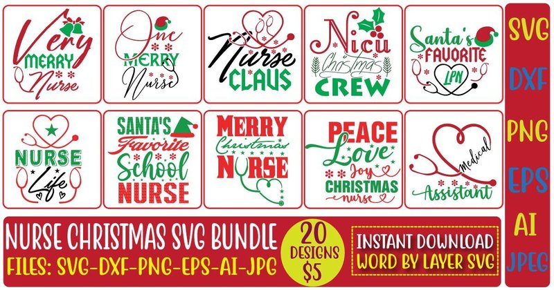 Nurse Christmas SVG Bundle Vol.2 (by DigitalArt)