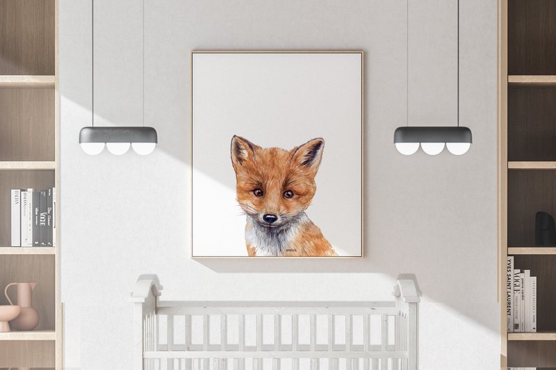 Nursery Decor Baby Wolf Print Watercolor (by Artwork-workshop)