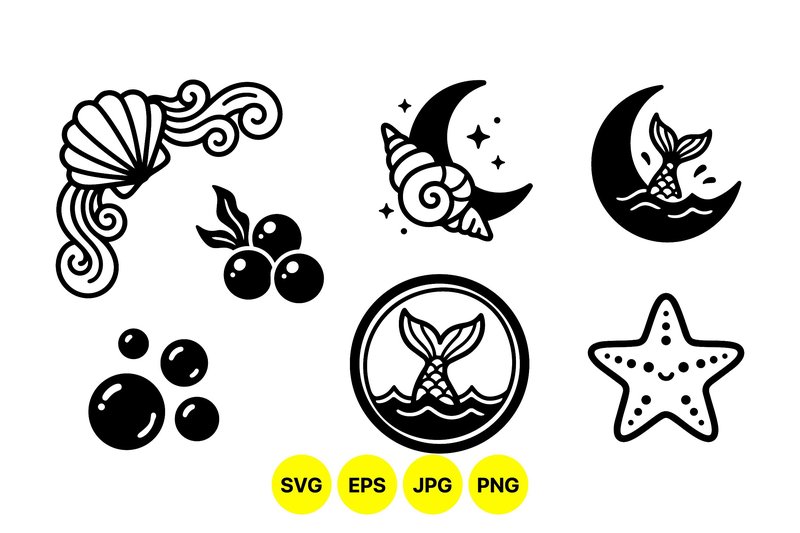 Ocean Sea Life Clipart Set (by DesignVectx)