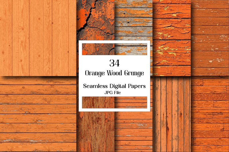 Orange Wood Grunge Textures (by Vintage)