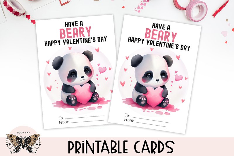 Panda Beary Much Valentines Cards (by Luv Bijou)