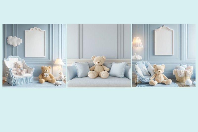 Pastel Teddy Bear Nursery Decor JPG (by Actart Designs)
