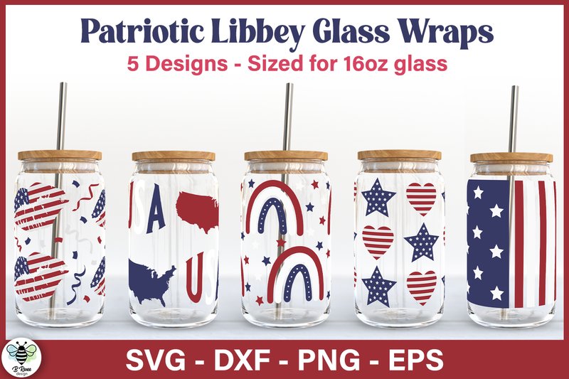 Patriotic Libbey Glass SVG Bundle (by B Renee Design)