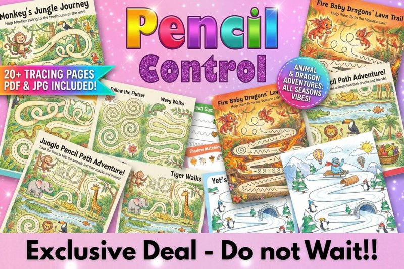 Pencil Control Tracing Maze for Kids (by YOOY)