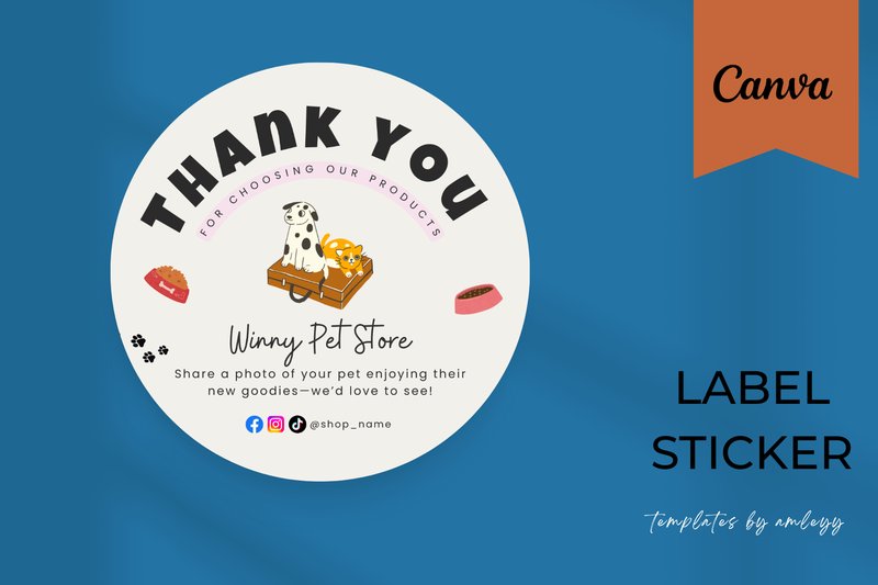 Pet Business Label Sticker Template (by Templates by amleyy)