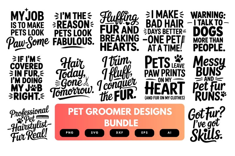 Pet Groomer SVG Bundle (by merchrollinfo)