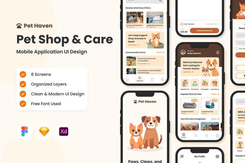 Pet Haven - Pet Shop Care Mobile App (by twinletter)