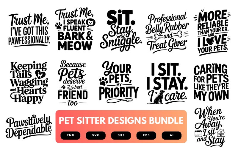 Pet Sitter SVG Bundle (by merchrollinfo)