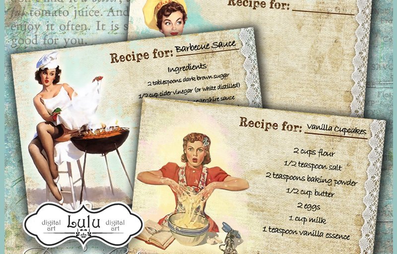 Pin Up Recipe Cards (by luludesignart)