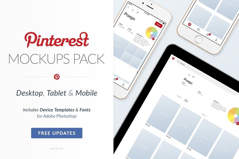 Pinterest Social Media Mockups Pack (by poegosocial)