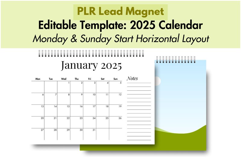 PLR Canva Template: 2025 Calendars (by diyhomeprintables)