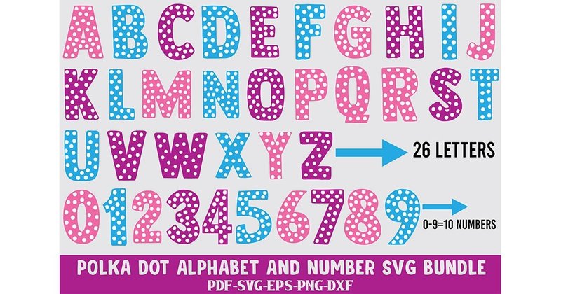 Polka Dot Alphabet and Number SVG Bundle (by creativemim2001)