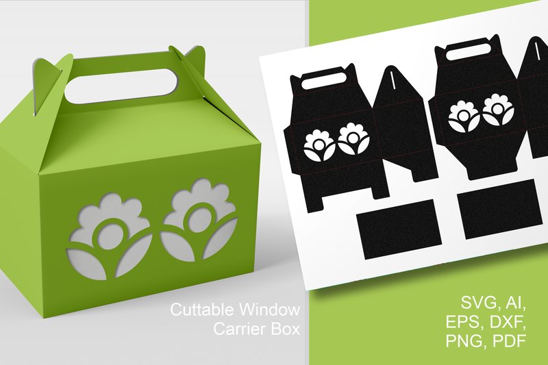 Prime Bloom Gable Box Paper-Cut Template (by print.cut.hang)